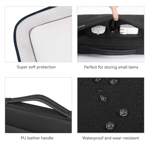 LANDICI 15.6-16 Inch Protective Laptop Sleeve with Handle, Black | Waterproof computer cover for MacBook Pro 16 M1-M4 2019-2025 and 15.6-16 inch HP, Dell, Lenovo, Acer and ASUS laptops - color: New Black, size: 15.6-16 inch