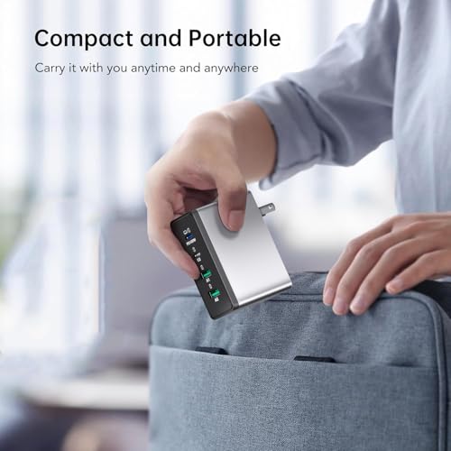 140W USB C Charger, GaN Laptop Charger PD3.0 PPS Wall Charger 4 Port mit 2M Cable Fast Charging Compatible with MacBook Pro/Air/Dell/iPhone/Galaxy/Laptop/Tablet/Mobile