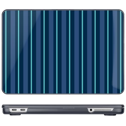 Compatible with MacBook Neo 13 inch (2026 Release A3404) (A18 Pro) with Liquid Retina Display, Printed Slim Protective Case with Screen Protector & Keybaord Cover, Deep Bleu Lines - color: Deep Bleu lines