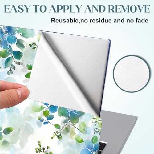 SUPERDANT Laptop Skin Sticker Watercolor Leaves Laptop Decals Personalized Universal Notebook Computer Wrap Vinyl Skin Stickers Cover Art Decal Removable 12-15.6 in Waterproof Scratch-Resistant Gifts - style: Flowers and Grasses
