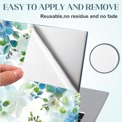 SUPERDANT Laptop Skin Sticker Watercolor Leaves Laptop Decals Personalized Universal Notebook Computer Wrap Vinyl Skin Stickers Cover Art Decal Removable 12-15.6 in Waterproof Scratch-Resistant Gifts - style: Flowers and Grasses