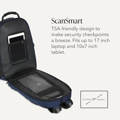 SWISSGEAR 1900 ScanSmart Laptop Backpack, Fits Most 17-Inch Laptops, TSA-Friendly Lay-Flat Design, RFID Protection, and Tablet Pocket, Black, 31L, 18.5-Inch - color: Navy Ballistic