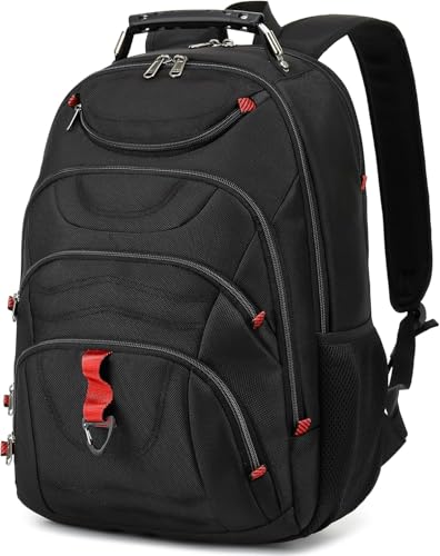 Boavan Laptop Backpack for men, 17.3 inch Laptop Bag with USB Port, Waterproof Travel Work Backpack Purse, Anti-Theft Teacher Nurse Doctor Casual Bookbags Office Business backpack ，Black - color: Black, size: 17.3