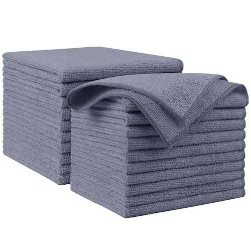 AIDEA Microfiber Cleaning Cloth Grey 20PK, Microfiber Towels 12"×12" | Premium Car Towels,Dusting Cloth Cleaning Rags,Cleaning Towels for SUVs, House, Kitchen, Window, Workshops, Cleaning Supplies - color: Grey, size: 20PK
