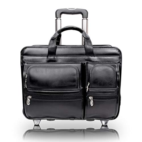 McKLEIN 17" Nylon Patented Detachable -Wheeled Laptop Briefcase- CLINTON