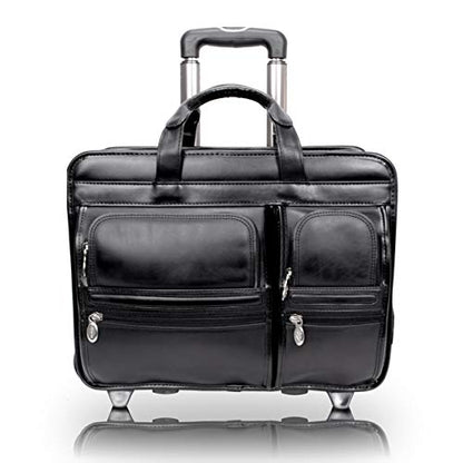 McKLEIN 17" Nylon Patented Detachable -Wheeled Laptop Briefcase- CLINTON