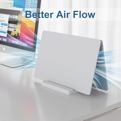 Vertical Laptop Stand, Adjustable 3 in 1 ABS | Space-Saving Desktop Dock, Compatible with MacBook, HP, Dell, Microsoft Surface, Fits Most Laptops (White, 1 Slot) - color: White-1 Slot Version