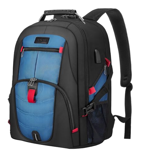 LOVEVOOK Large Laptop Backpack for Men,17.3Inch Heavy Duty Travel Backpack | TSA-Friendly with Anti-Theft,Carry On Flight Approved,College Work Bookbag,Water Resistant Business Backpack for Men Women - color: Blue, size: 17 inch