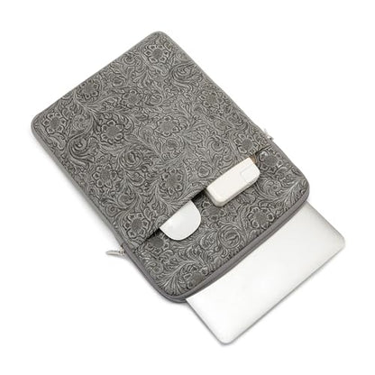 Kinmac 360° Protective Vertical Laptop Sleeve Case Cover Bag (Paisley Grey PU, 12.5 inch-13.3 inch) - color: Paisley Grey PU, size: 12.5 inch-13.3 inch