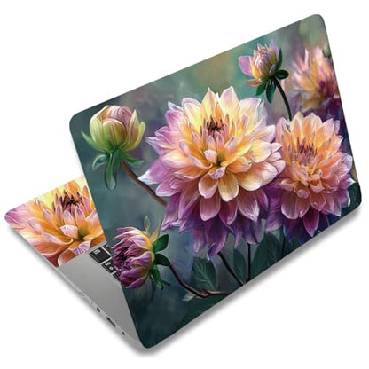 SUPERDANT Laptop Skin Sticker Laptop Decals Dahlia Flower Personalized Universal Notebook Computer Wrap Vinyl Skin Stickers Cover Art Decal Removable 12-15.6 Inch Waterproof Scratch-Resistant Gifts - style: Dahlia