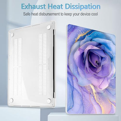 Mektron Case for MacBook Pro 16 Inch A2141 Cover 2019 Release 16" with Liquid Retina Display/Touch ID, Plastic Hard Shell with Keyboard Skin & Screen Protector & Dust Plug, Rose Marble - color: Rose Marble
