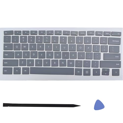 Replacement Keycap Keys Full Set of Key Cap Compatible for Surface Pro 4/5/6/7/7Plus 1724 1796 1807 1866 1960 1961 Keyboard 2015-2021 Year (Gray) - color: Gray