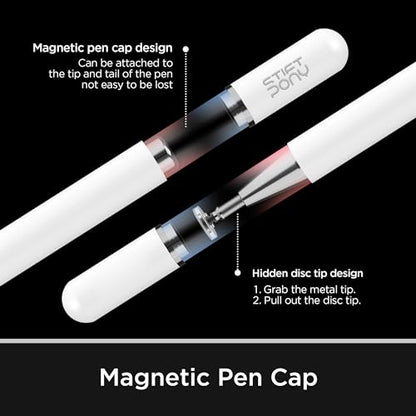 Stylus Pen, Universal Capacitive Magnetic Cap Kid Child Drawing Disc tip Pencil for Touch Screen Tablet/Apple iPad&iPhone/Samsung Galaxy Tab/Fire HD/Touch Laptop/Smart Phone/Class