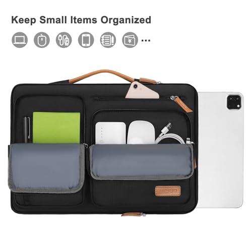 MOSISO 9-11 inch Tablet Sleeve Case for iPad A16 2025, iPad Air 11 inch M3 M2, iPad Pro 11 M4, iPad 10/9/8/7th, Galaxy Tab A9+/S9/S8/Plus 11, Side Open Carrying Bag with 4 Zipper Pockets, Black - color: Black, size: 11 inch