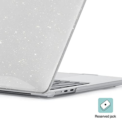 EooCoo Case for MacBook Air 15 inch M5 M4 M3 M2 2026-2023, Sparkly Clear | Easy to Install, Sturdy, Plastic Hard Shell Case & Keyboard Cover & Screen Protector, Model: A3448 A3241 A3114 A2941 - color: Sparkly Clear