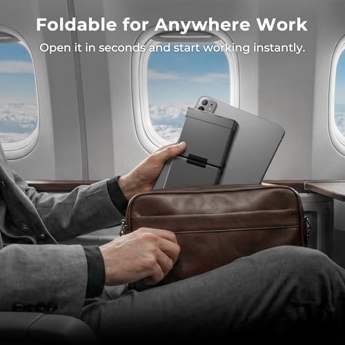 iClever Foldable Bluetooth Keyboard with Number Pad, BK09 Portable Compact Travel Keyboard, USB-C Rechargeable Wireless Folding Keyboard for iPad, iPhone, Android, Windows, Mac Laptop