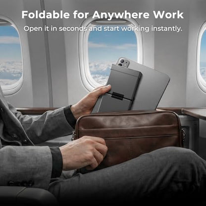 iClever Foldable Bluetooth Keyboard with Number Pad, BK09 Portable Compact Travel Keyboard, USB-C Rechargeable Wireless Folding Keyboard for iPad, iPhone, Android, Windows, Mac Laptop