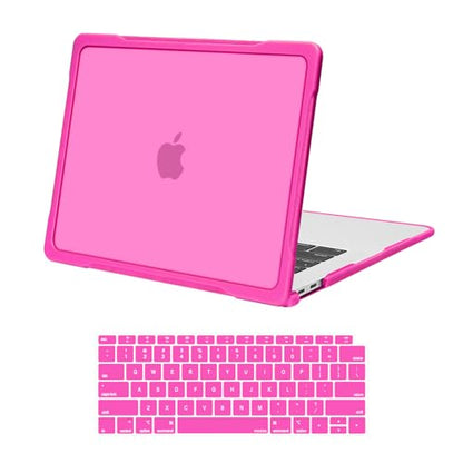 MOSISO Compatible with MacBook Air 13 inch Case M1 2018-2021, Rose Red | Reduces-Fingerprints with Soft TPU Bumper Shell&Keyboard Cover for MacBook Air 13.3 M1, 2021 2020 2019 2018 A2337 A2179 A1932 - color: Rose Red