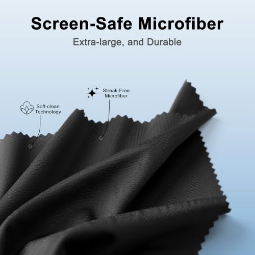 XL Premium Screen Cleaning Cloth 16"X16" 3 Pack Microfiber TV Screen Cleaner Cloth for OLED LED TVs, Computer Monitors, Laptops, Tablets & Car Displays, Lint-Free Streak-Free, Black