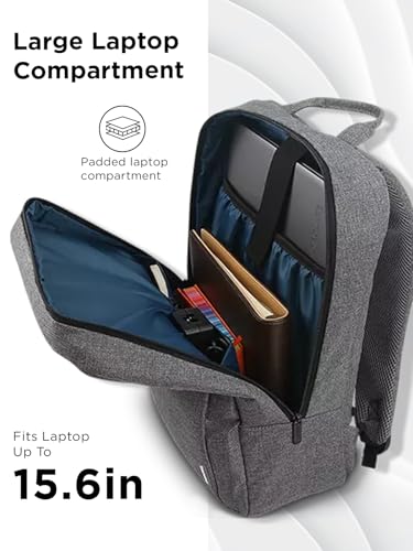 Lenovo Casual Laptop Backpack B210 - 15.6 inch - Padded Laptop/Tablet Compartment - Durable and Water-Repellent Fabric - Lightweight - Grey - color: Grey, size: 15.6 inch