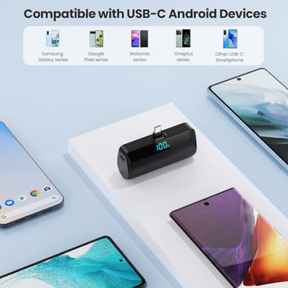 [2-Pack]Mini Portable Charger for iPhone 17/16/15,Upgraded 5500mAh PD Fast Charging USB C Power Bank,Travel Essentials Battery Pack for iPhone 17/17 Pro Max /Air/16 Plus/16/15 Series Galaxy Android - color: A-Black+White