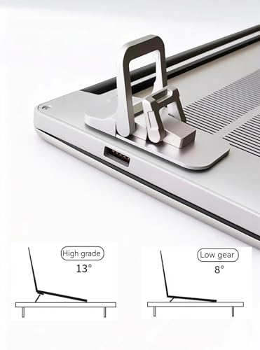 2PCS Laptop Stand, Portable Laptop Cooling Pad, Foldable Metal Keyboard Stand, Mini Keyboard Pillar (Silver,Two Gears) - color: Silver