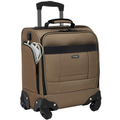 Wrangler 17" Underseat Spinner Carry-On Luggage, Mocha - color: Mocha