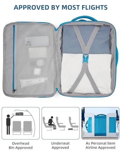 LARVENDER Carry on Luggage 22x14x9 Airline Approved, Expandable 20 Inch Hardside Large Suitcase with Wheels TSA Lock, Lightweigh PC+ABS Travel Carry-on Suitcases for Women and Men, Ocean Breeze - color: Ocean Breeze (XL-BP), size: 3 Piece Set (Backpack/20