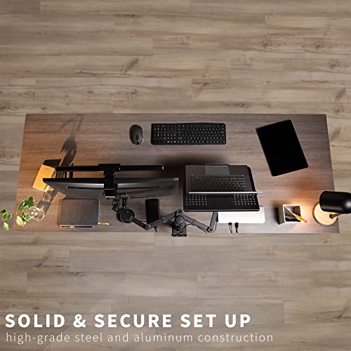 VIVO Black Fully Adjustable 13 to 32 inch Single Computer Monitor and Laptop Desk Mount Combo, Stand with Grommet Option, Fits up to 17 inch Laptops (STAND-V002C) - color: Black