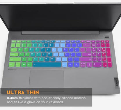 Colorful Keyboard Cover for 2026-2023 Lenovo Yoga 7i 15.6 16"/ Lenovo ideaPad 1 1i/ideaPad 3 3i 5 5i 15.6, IdeaPad Flex 5 5i 15.6 16, ideaPad Slim 7 15.6, ThinkBook 15 G2 G3 15p -Rainbow - color: Rainbow