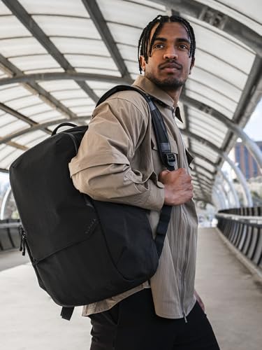 ALPAKA Elements Backpack Pro 24L Laptop Backpack Black | Fits 16-inch Laptop with Dual Bottle Pockets, Weather-Resistant Fabric Axoflux 400D, Travel Backpack for Men Work College - color: Black