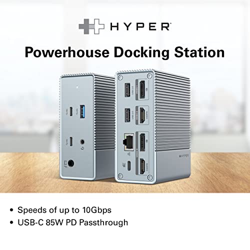 HyperDrive USB-C & Thunderbolt 4 GEN2 12-in-1 Docking Station, 100W PD for MacBook Pro/Air, iPad, PC, 4K USB C Triple Display, 10Gbps, Gigabit Ethernet - style: 12-in-1 PD