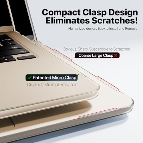 Macaset for MacBook Air 13 inch Case | M5 M4 M3 M2 | 2026–2022 | Precision Fit | Original-Color Match | Durable Hard Shell | Micro-Clip Closure | Scratch & Fingerprint Resistant - color: Frosted Starlight
