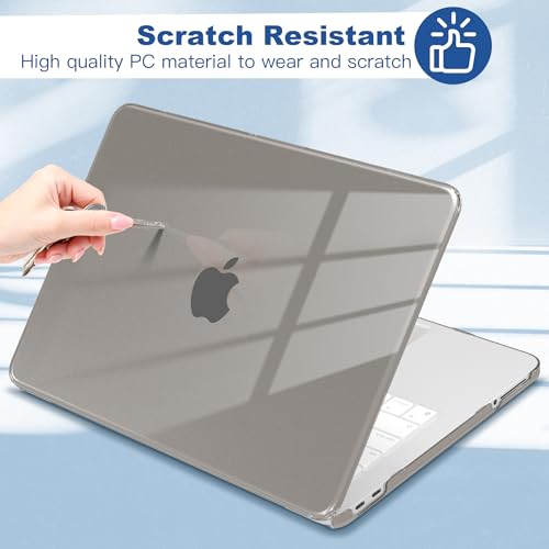 for MacBook Neo 13 inch Case 2026, Ultra-Thin Shockproof Hard Shell Laptop Cover with Keyboard Cover & Screen Protector, Anti-Scratch Accessories Kit, Crystal Grey - color: Crystal Grey