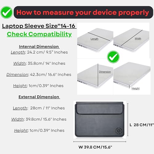 Black Shockproof Laptop Case 14-15.6 Inch ONLY MacBook Pro Air Dell Inspiron HP Pavilion ASUS ZenBook Lenovo IdeaPad Ultra-Thin Water Resistant Bag, Not for 11-13” - color: Black, size: Size Large 14-15.6 inch