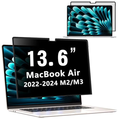 ZOEGAA MacBook Air 13.6 inch Privacy Screen, Removable Privacy Screen MacBook Air 13.6 & 13 inch 2022-2026 (M2, M3, M4, M5), Reusable Laptop Screen Protector Anti-Glare Blue Ray Reduction - size: MacBook Air 13.6 in