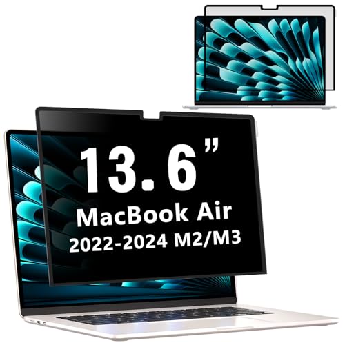 ZOEGAA MacBook Air 13.6 inch Privacy Screen, Removable Privacy Screen MacBook Air 13.6 & 13 inch 2022-2026 (M2, M3, M4, M5), Reusable Laptop Screen Protector Anti-Glare Blue Ray Reduction - size: MacBook Air 13.6 in