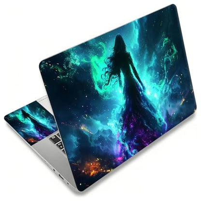 Laptop Skin Sticker Decal, Universal Reusable Vinyl Laptop Cover for 12" 13" 13.3" 14" 15" 15.4" 15.6" Notebook PC, Waterproof Scratch-Resistant with 2 Wrist Pads, Easy to Apply & Remove,Galaxy Girls - color: Galaxy Girls