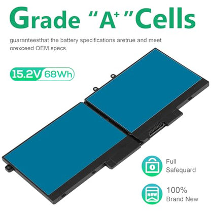 3HWPP 03HWPP 10X1J N2NLL 1VY7F 3YNXM 451-BCMN Laptop Battery for Dell Latitude 5401 5410 5411 5501 5510 5511 Precision 3541,3550 ,3551 Inspiron 7500 2-in-1 Black ,7506 2-in-1 Black ,7706 2-in-1 Laptop - size: 9.4*4.13*0.27inch 3HWPP