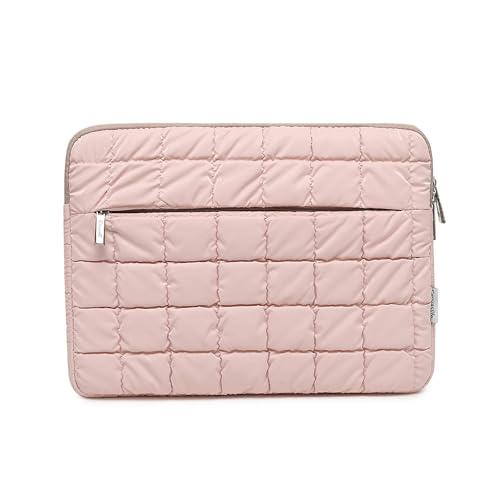 Canvas Life 360 Protective Plush Laptop Sleeve 14-14.4-inch Laptop Sleeve Bag Compatible with HP, Lenovo, Dell, ASUS, MacBook Pro 14-inch - Quilted Design (Pink, 14 inch / 14.0 inch) - color: Pink