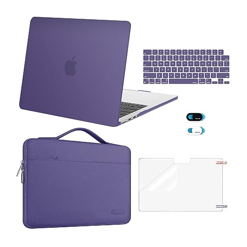 MOSISO Compatible with MacBook Air 13 inch Case M5 2026 M4 2025 M3 M2 2024-2022 A3449 A3240 A3113 A2681,Hard Shell&Sleeve Bag&Keyboard Skin&Webcam Cover&ScreenFilm for MacBook Air 13.6,Imperial Purple - color: Imperial Purple