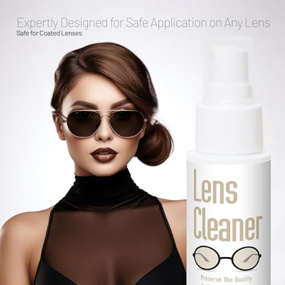 invera Eyeglass Cleaner Spray with Microfiber Cloth Kit, Lens Cleaner for Eyeglasses, Sunglasses, Camera Lenses & Electronic Screens, Gentle, Odor-Free, Compact 1.7 fl oz Lens Cleaner Spray