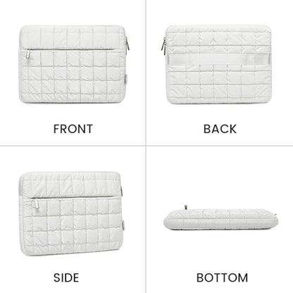 Canvas Life 360 Protective Plush Laptop Sleeve 14-14.4-inch Laptop Sleeve Bag Compatible with HP, Lenovo, Dell, ASUS, MacBook Pro 14-inch - Quilted Design (White, 14 inch / 14.0 inch) - color: White, size: 14 inch / 14.0 inch
