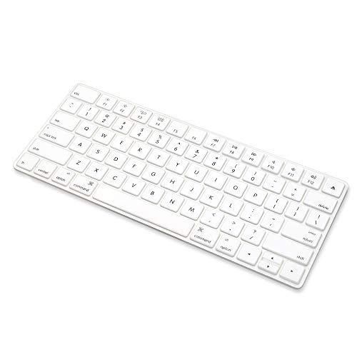 ProElife Ultra Thin Silicone Keyboard Protector Cover Skin for Apple Magic Keyboard & Magic Keyboard 2 (U.S Version, Model: MLA22L/A-A1644, Without Numeric Keypad) (White) - color: White