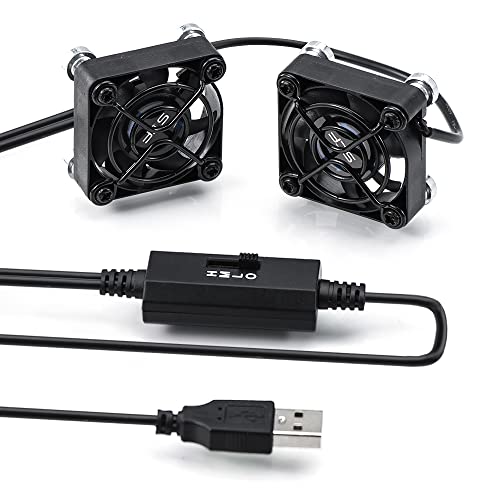 Dual 40mm USB Fan with 3 Speeds Adjustable 5V PC Fan Mini Case Fan Quiet Computer Fan Compatible for PC, TV Box, Router, Xbox, Playstation - style: USB 40MM Dual Fan