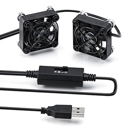 Dual 40mm USB Fan with 3 Speeds Adjustable 5V PC Fan Mini Case Fan Quiet Computer Fan Compatible for PC, TV Box, Router, Xbox, Playstation - style: USB 40MM Dual Fan