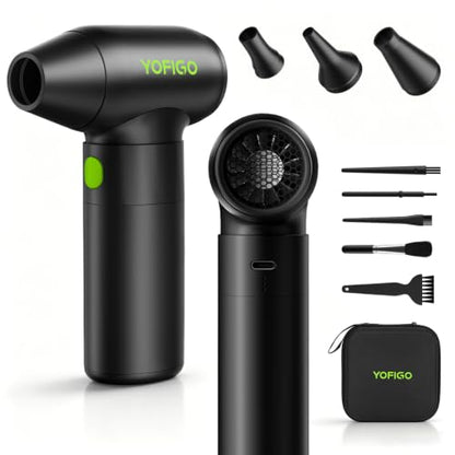 Compressed Air Duster, Clean Kit for Drone, Camera Lens & Computer | 3-Speed 150K RPM Deep Cleaning for PC, Keyboard, and Electronics. Eco-friendly Rechargeable Replaces Canned Air.