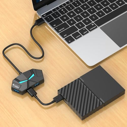 USB 3.0 Hub, 4-Port USB Hub, USB Splitter, USB Extender with Power Port for Laptop, PC, Xbox, Gamepad,Flash Drive, HDD, Console, Printer, Camera,Keyborad, Mouse,USB Fan - style: 4-port USB C