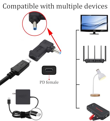 PD Type C Female to DC4.5x3.0mm Male Power Adapter | PD to DC4530 Laptop Charging Adapter Converters PD Power Charger Connector Laptop Connector [C-4530]