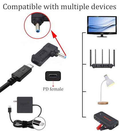 PD Type C Female to DC4.5x3.0mm Male Power Adapter | PD to DC4530 Laptop Charging Adapter Converters PD Power Charger Connector Laptop Connector [C-4530]